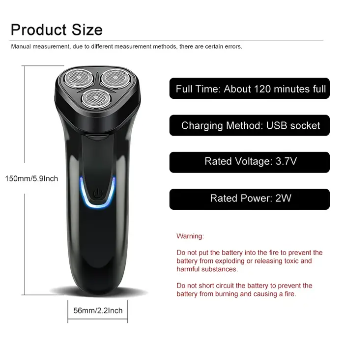 Mini rasoir électrique hommes visage barbe