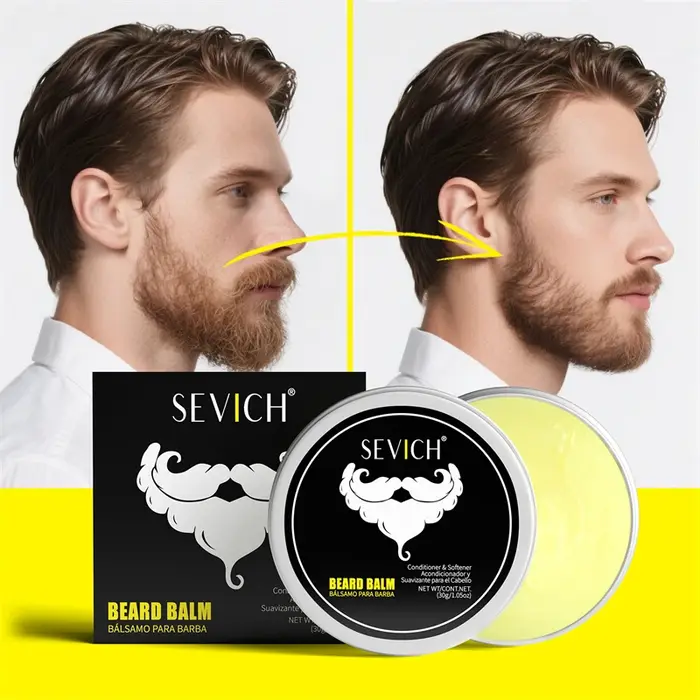 Baume à barbe pour homme, non gras, rafraîchissant, crème lissante pour barbe, soin naturel longue durée pour l'entretien et le coiffage de la barbe