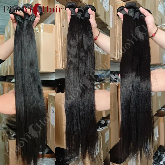 Mèches indiennes naturelles lisses, 26 28 30 pouces, cheveux bruts longs et épais, pour femmes, 40 3