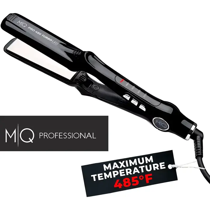 Fer à lisser professionnel MQ en titane plat Bivolt 480 ° Conception anatomique F Turbo, ultra-lisse