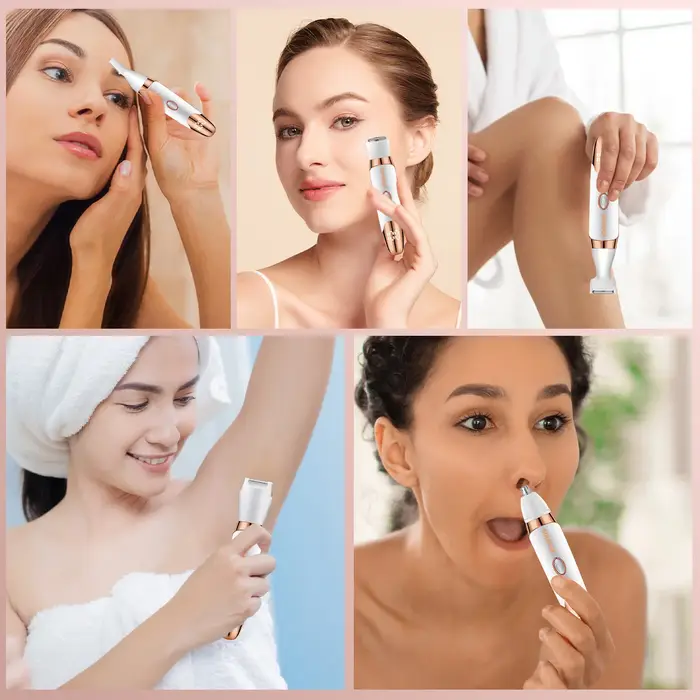 Solimpia 5 en 1 dispositif d'épilation électrique Rechargeable corps nez tondeuse sourcils Kit de toilettage pour femme
