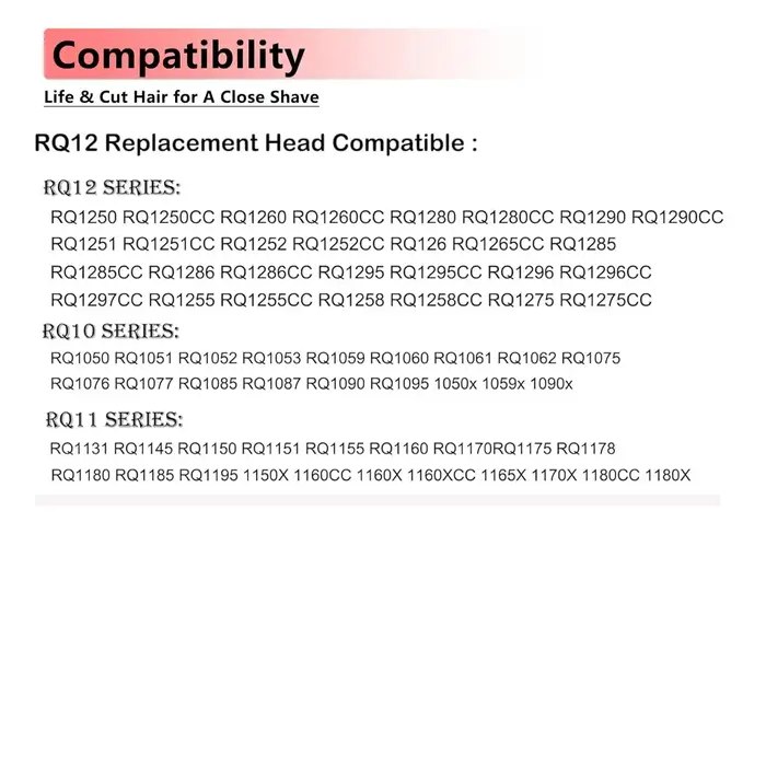 Tête de rasoir de rechange RQ10/RQ12 compatible avec Philips Sensotouch 3D 1260X RQ1250 RQ1295 RQ1180 Arcitec