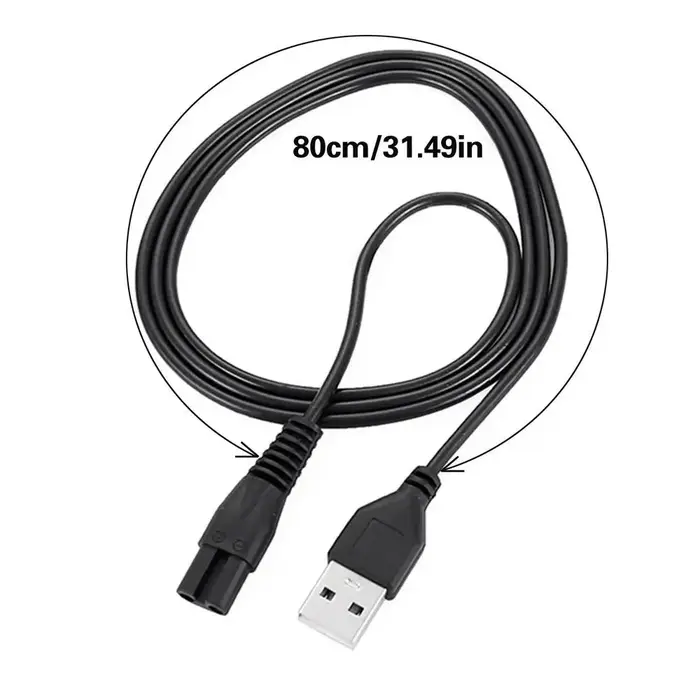 Câble de charge USB pour rasoir électrique, cordon d'alimentation de remplacement pour tondeuse élec