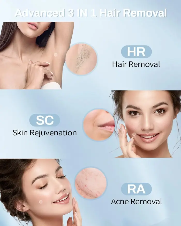 Dispositif d'épilation au Laser IPL 3 en 1