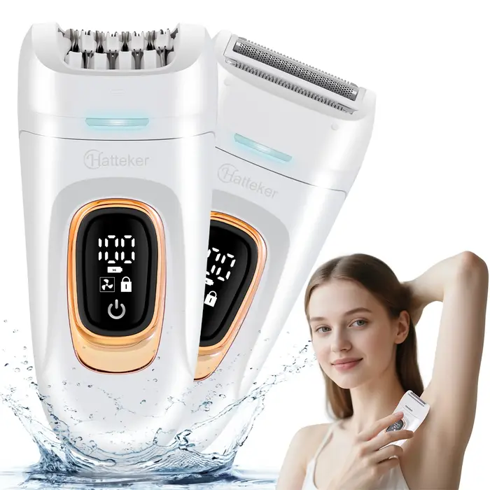 Épilateur 2-en-1 Hatteker, épilateur électrique intelligent pour femmes, appareil multifonctionnel, charge USB
