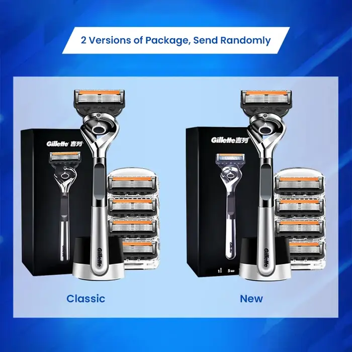 Rasoir Gillette Fusion 5 ProGlide pour homme avec 5 lames, base de rasage avec poignée, boîte Gravity Box, comprend 1 pack de recharge