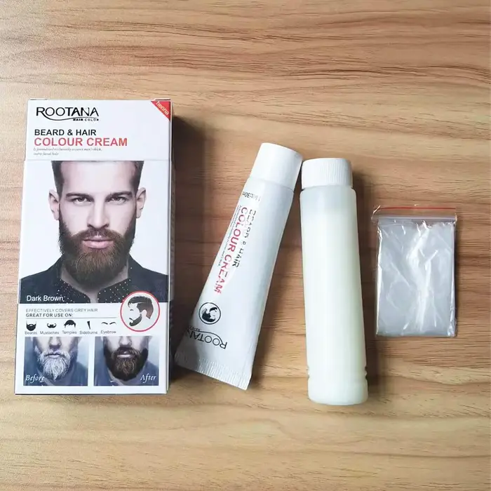 Crème de teinture pour barbe noire et brune