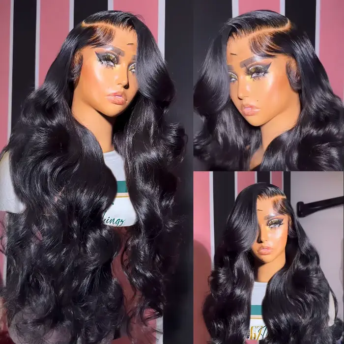 Perruque Lace Closure Wig Body Wave Naturelle, Cheveux Humains, 13x6, 13x4, 4x4, 5x5, 6x4, Sans Coll