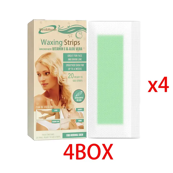 Bandes de cire dépilatoire professionnelles pour l'été, papier de cire froide double face pour les jambes et le corps, dépilation rapide et douce
