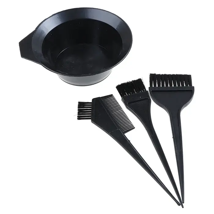 Kit de coloration capillaire 4 pièces, pinceau pour teinture capillaire, outils pour kit de colorati