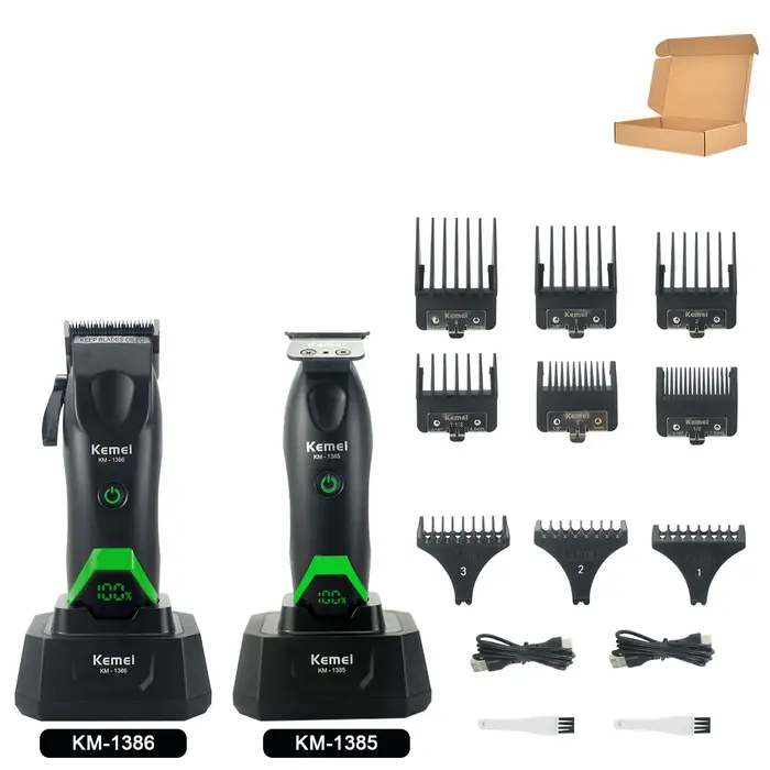 Tondeuse pour hommes 8000 tr/min avec chargeur de base et écran LED – Machine à couper les cheveux professionnelle