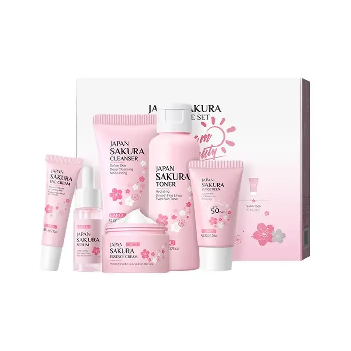 Sakura-Ensemble de soins de la peau pour femme, produit hydratant, lissant, nourrissant, éclaircissa