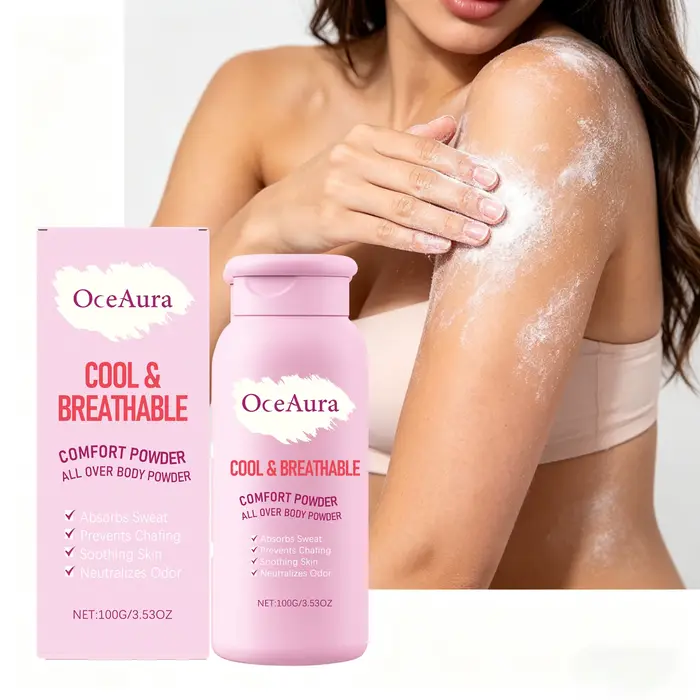 Poudre corporelle rafraîchissante et apaisante 100 ml – Soin lissant pour la peau, prévient les irri