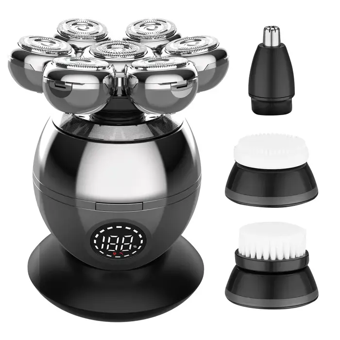 Rasoirs pour hommes 3 en 1, rasoir pour crâne chauve, kit de toilettage multifonctionnel, rasoir éle