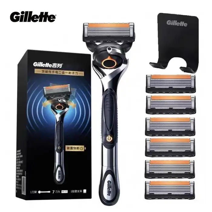 Gillette Fusion 5 Proglide Hybrid 2.0 Power Razor 7 lames de rechange avec bandes lubrifiantes pour un glisse fluide