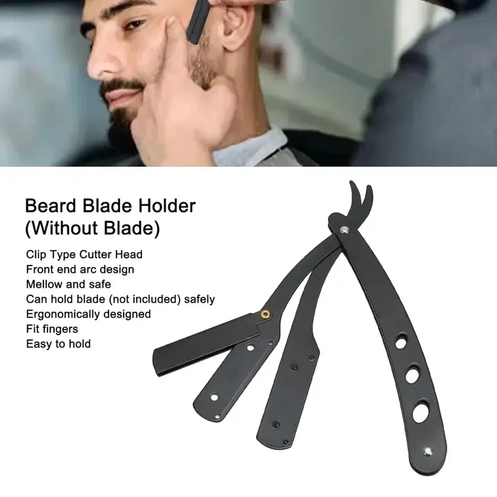 Lame de rasoir en acier inoxydable pour hommes, rasoir manuel classique pour rasage humide, lame rem