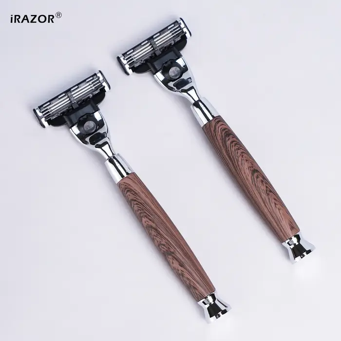 Rasoir classique iRAZOR à grain de bois