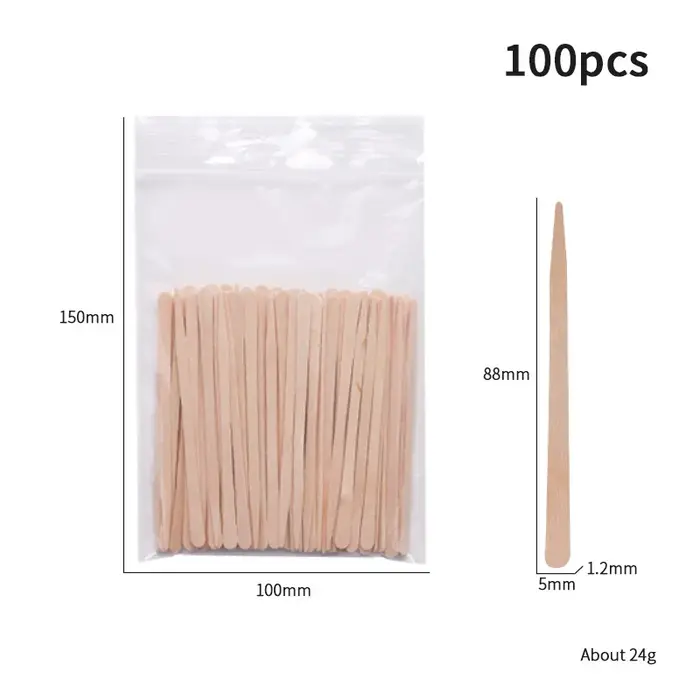 50/100 bâtonnets de cire assortis, applicateurs de cire pour le corps, les jambes, le visage, les so