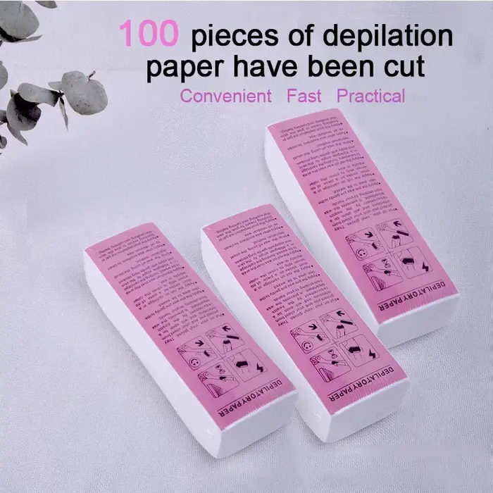 Nouvelles bandes de cire pour épilation, 200/100 pièces, bandes de cire en papier pour épilation, bandes de cire dépilatoires Lz01