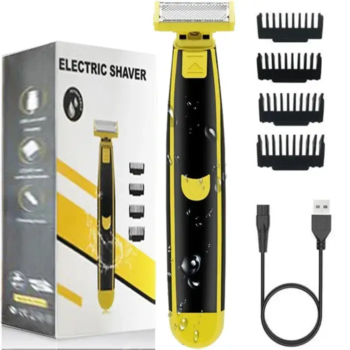 Tondeuse à barbe électrique hybride pour hommes, rasoir 5 en 1, peigne pour le visage, kit de toilet