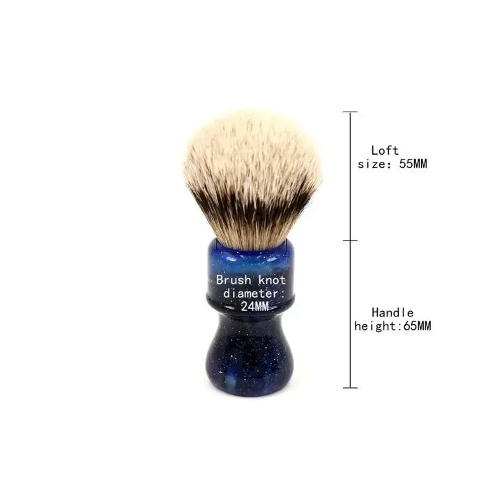 YAQI mode 24MM professionnel pour hommes brosse de rasage humide mystérieux espace couleur poignée a