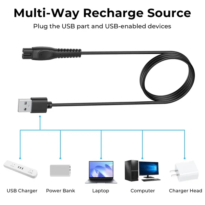 Câble de chargement pour rasoir électrique 5V