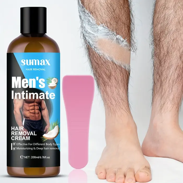 Crème dépilatoire privée pour hommes à l'huile de coco, adaptée à la poitrine, aux aisselles, au ven