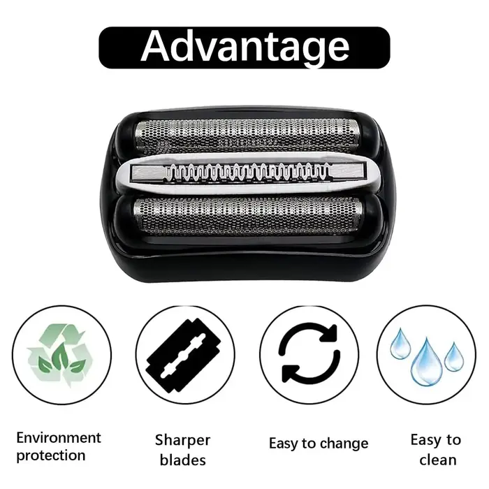 KVIFO 32B tête de rechange pour rasoir électrique Braun série 3 3000s 3010s 3020s 3030s 3040s 300s 301s 310s 320s 330s 340s