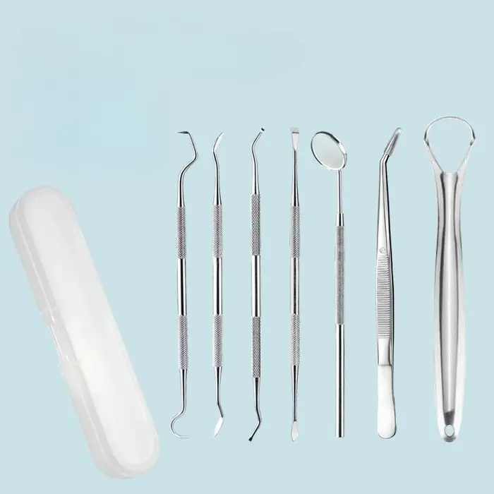 3/4/5/6/7 pièces outils de dentiste professionnel en acier inoxydable dissolvant de tartre cure-dent