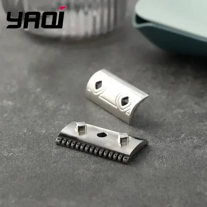 Tête de rasoir en acier inoxydable YAQI Harlequin 316, tête de rasoir de sécurité polie en acier inoxydable avec écart de lame de 0.90mm