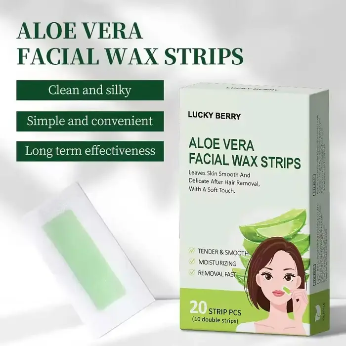Bandes de cire dépilatoire pour l'épilation, papier de cire froide pour sourcils, barbe, visage, cou, bras, jambes, corps