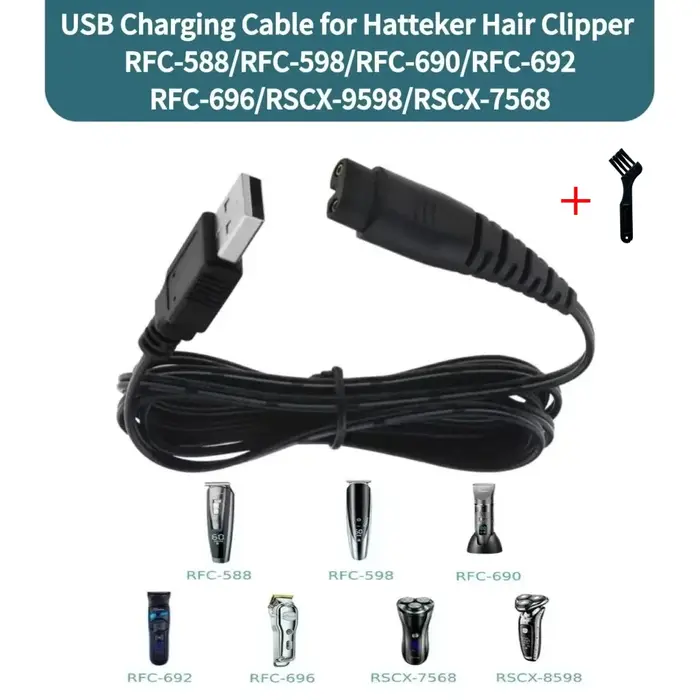 Câble de charge USB pour tondeuse à cheveux Hatteker RFC-598 RFC-588 RFC-690 RSCX-7568
