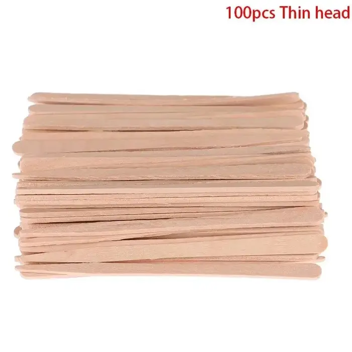 100-300 bâtonnets de cire en bois pour épilation corporelle, applicateurs irréguliers, bâtonnets de 