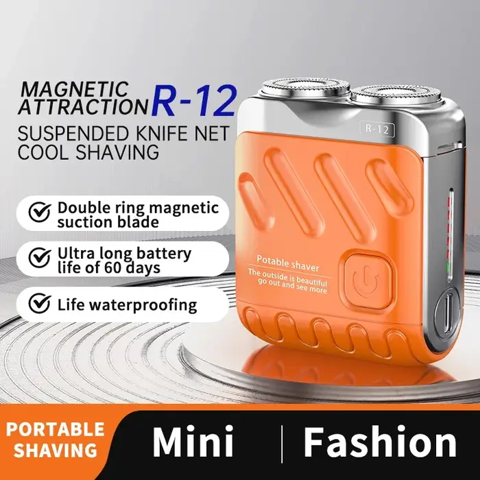 9000 tr/min haute vitesse Premium Portable Mini rasoir double tête étanche type-c Rechargeable