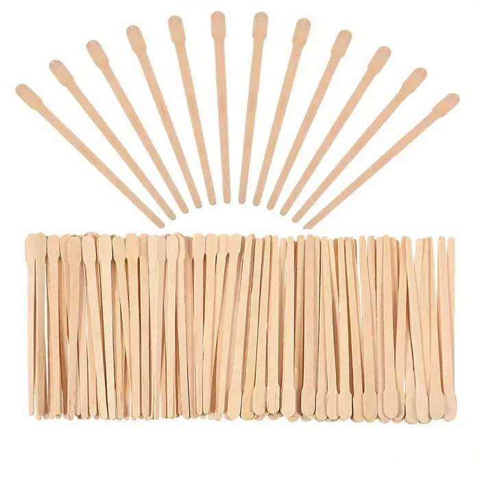 100 bâtonnets de cire en bois de qualité supérieure pour femmes - jetables