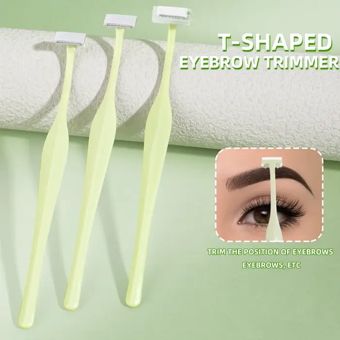 3 ensembles de rasoirs à sourcils, rasoir à sourcils de sécurité en acier inoxydable en forme de T, 