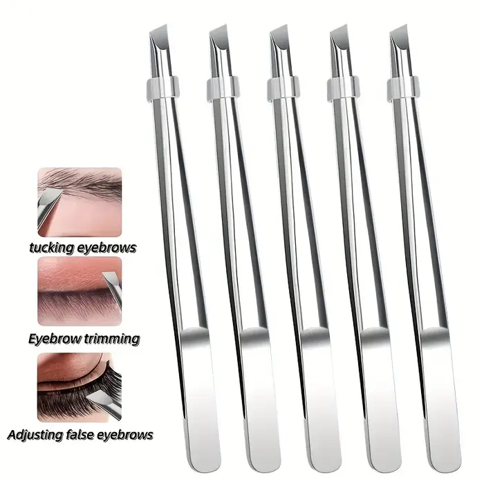 Pince à épiler professionnelle en acier inoxydable pour sourcils et poils du visage
