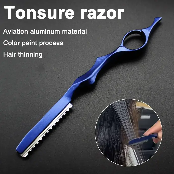 Rasoir professionnel pour la coupe des cheveux - Couteau de barbier en acier inoxydable pour usage en salon - Outil