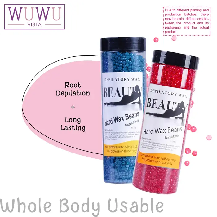 WUWUVISTA 400g/14.1oz haricots de cire dépilatoire Film chaud