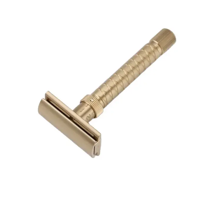 Nouveauté 2026 ! Rasoir de sécurité Yaqi Brass V2 100% laiton, réglable, longueur 90 mm, diamètre 12 mm - la version finale
