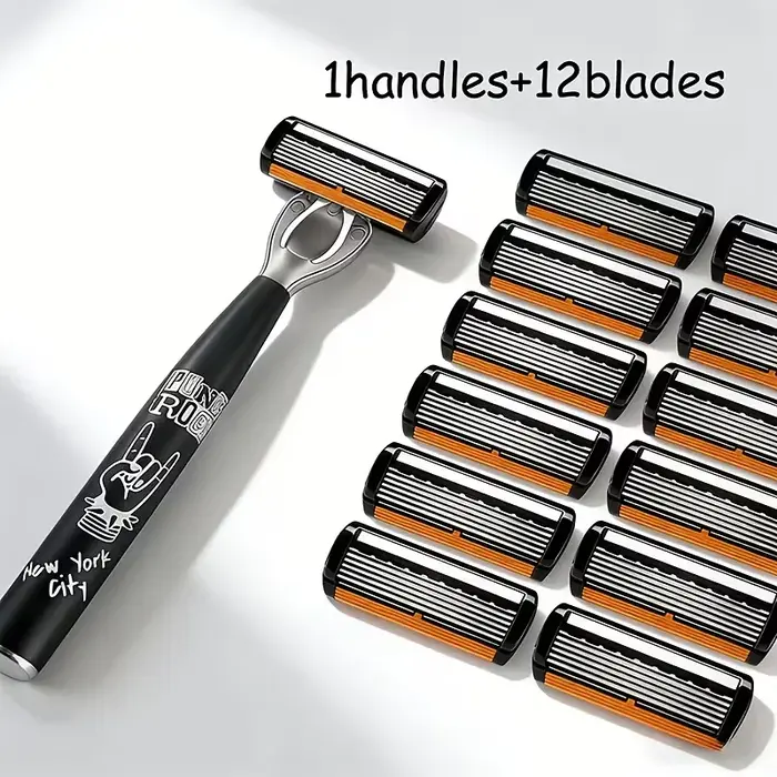 Razor Classic Rasoir de sécurité à 6 lames pour le rasage des hommes et l'épilation des femmes, lames de rasage, rasoir manuel, tête de rasoir interchangeable