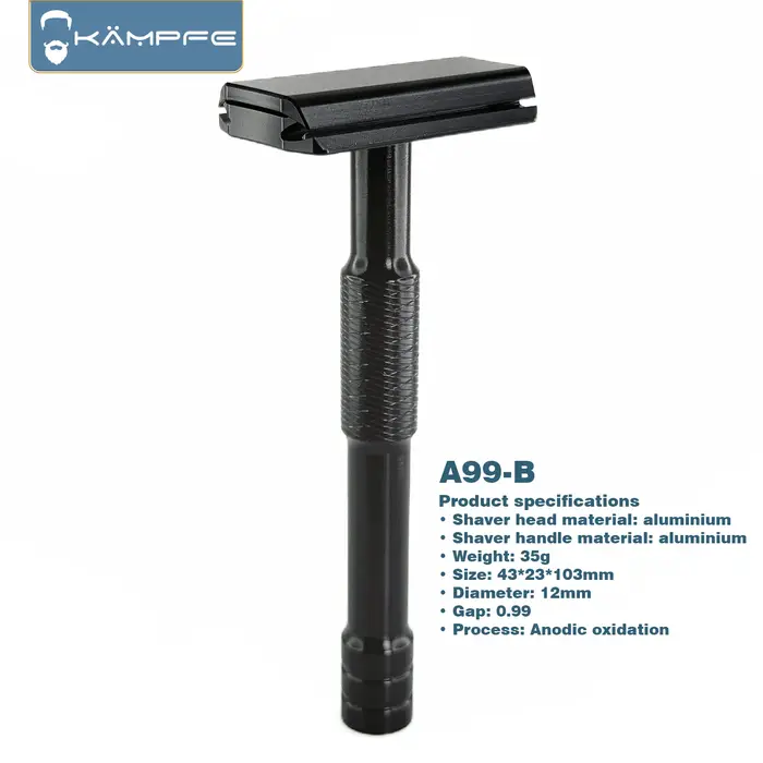 KAMPFE A99 Attack 30 ° Rasoir de sécurité double face en alliage d'aluminium gravé CNC à angle de précision