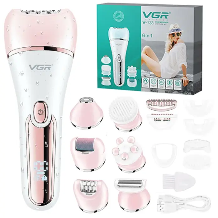 VGR électrique femmes épilateur femme rasoir jambe corps épilation lèvre menton dépilatoire dame Bikini tondeuse
