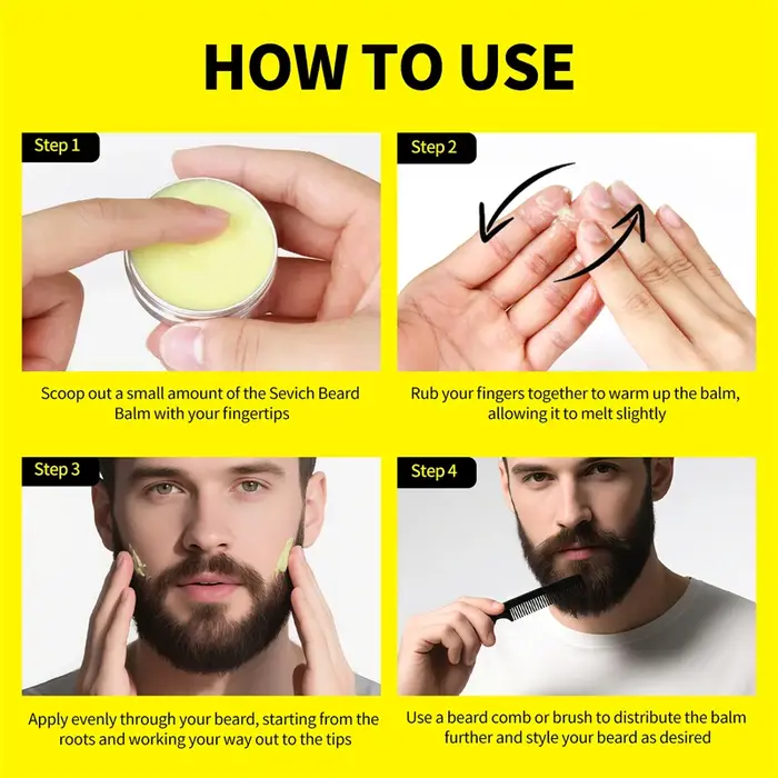 Baume à barbe pour homme, non gras, rafraîchissant, crème lissante pour barbe, soin naturel longue durée pour l'entretien et le coiffage de la barbe