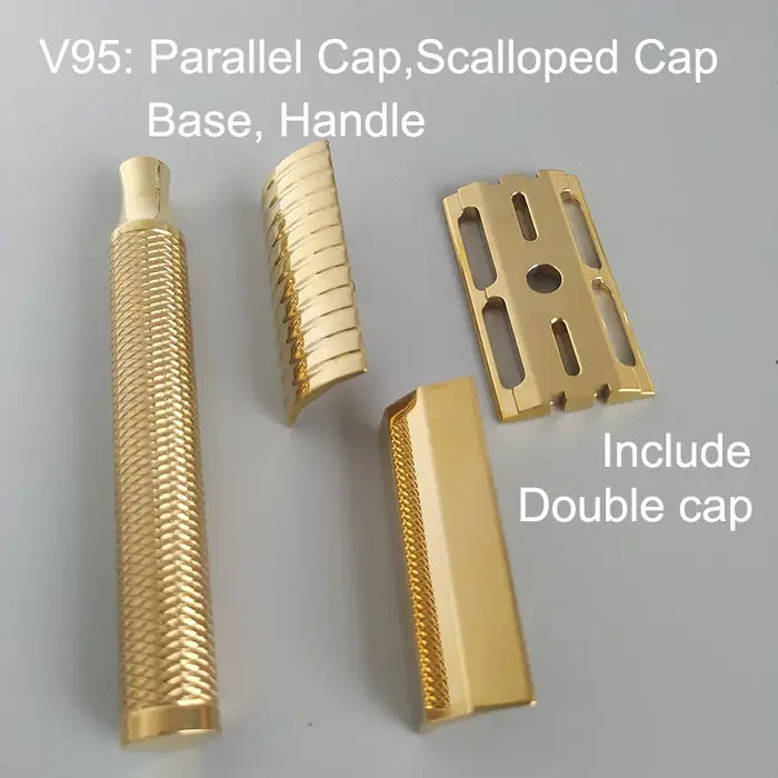Rasoir de sécurité Dscosmetic CNC en laiton V92 V95 Double capuchon