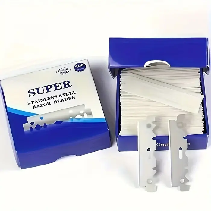 Lames de rasoir à usage unique, 100 pièces, rasoirs de sécurité en acier inoxydable pour hommes, out