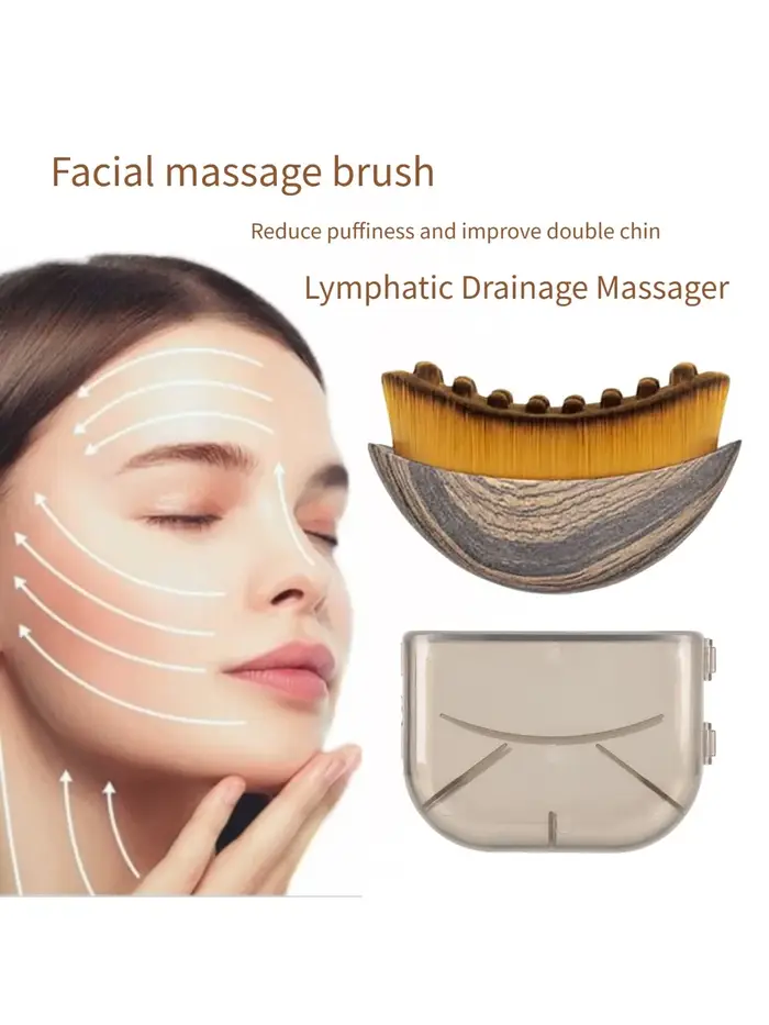 Brosse de massage lymphatique pour le visage et le corps – Soin quotidien, outil de beauté relaxant,