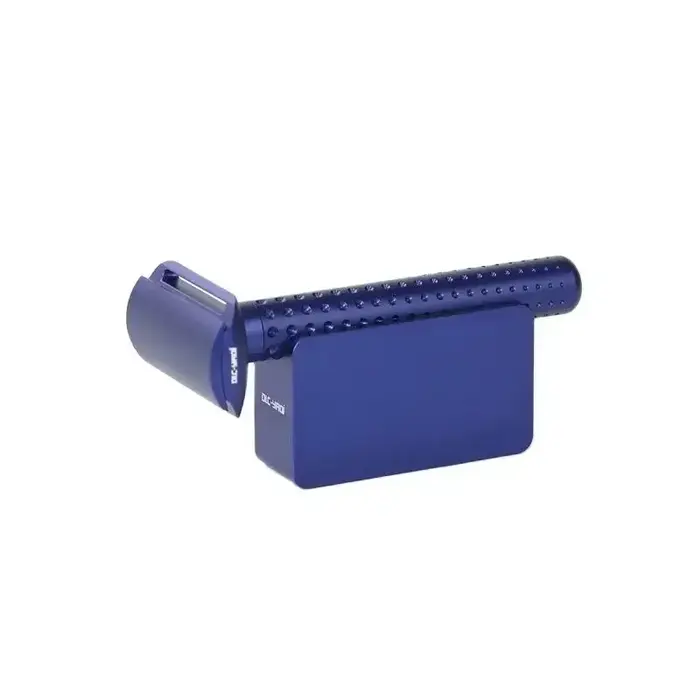 Yaqi Sputnik couleur bleu foncé aluminium hommes rasoir de sécurité et support objets de collection cadeau petit ami