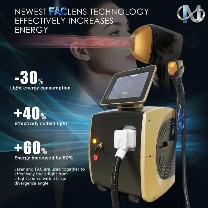 Machine d'épilation au laser à diode 4 longueurs d'onde 808 nm Ice Platinum 755 1064 940 808 nm 6000