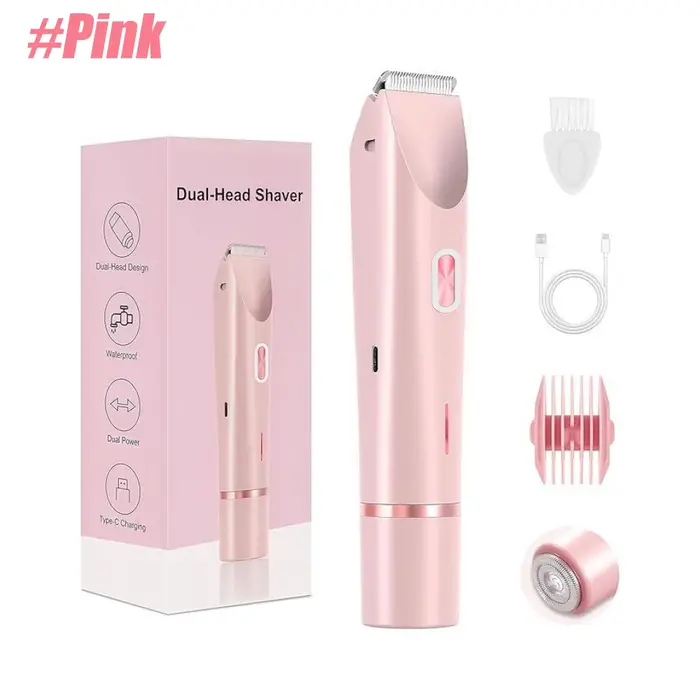 1 Rasoir Électrique pour Femme, Tondeuse Bikini, Rasoir Électrique à Double Tête, Rasoir Corporel Fe